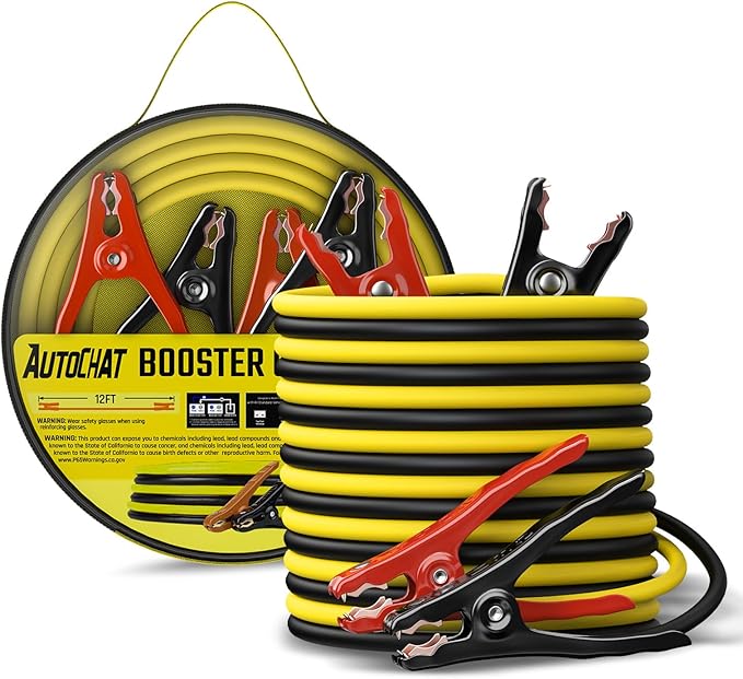 Jumper Cables for Car Battery, 8 Gauge 12 Feet Automotive Booster Cables, for Jump Starting Dead or Weak Batteries with Carry Bag