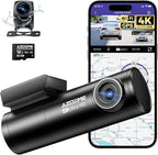 AZDOME M300S 4K Ultra HD Dual Dash Cam Front and Rear, Free 64GB Card, Built-in WiFi GPS Voice Control Car Camera, Night Visi