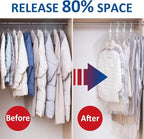 Hanging Vacuum Storage Bags, 6 Pack Hanging Storage Bags for Clothes With Electric Pump, Vacuum Sealed for Suits, Dress, Jack