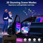 Car Led Lights Interior,Car Ambient Lighting,Inside Lights for Car,APP Control 16 Million Colors Music Sync,DIY Mode Multicolor Led Lights for Car Interior,Trucks,SUVs,12V USB Power