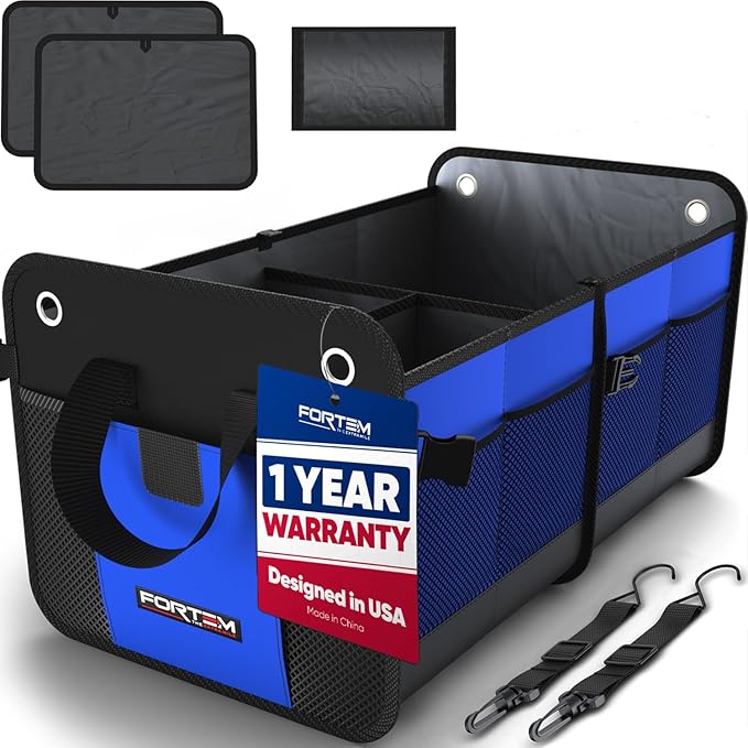 FORTEM Trunk Organizer For SUV Car Organizer and Storage, Multi-Compartment Storage Bag Car Accessories for Women Men, Perfect