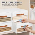 DIMJ Closet Organizers and Storage - Fabric Bins with Drawers for Closet Foldable Clothes Organizers with Clear Window, Stack