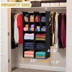 Ofiray-home 5 Tier Hanging Closet Organizer, 14 Compartments Sweater Organizer for Closet with 3 Sturdy Hooks, Closet Organiz