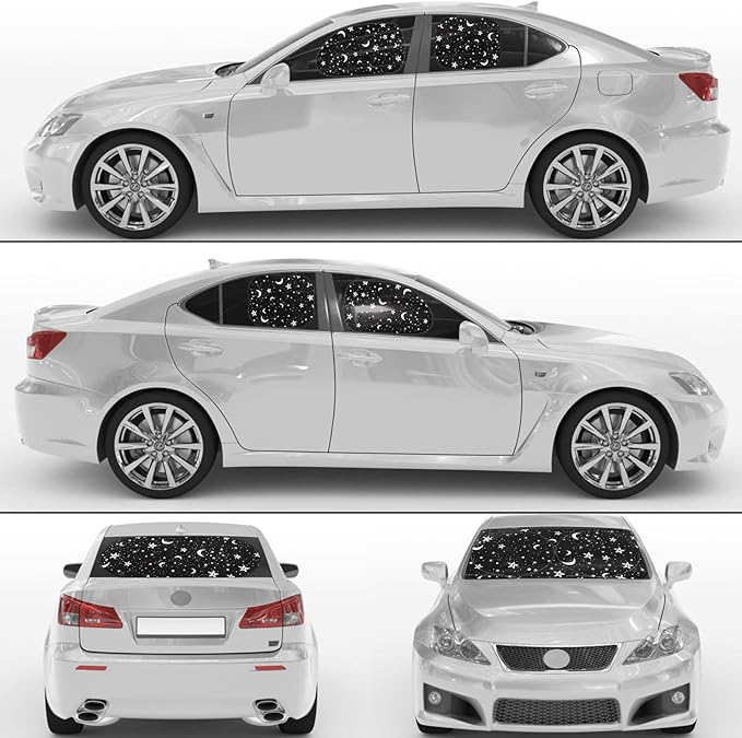 Moukeren 6 Pieces Car Windshield Sunshade Cover Set Car Window Sun Shades UV Rays Sun Visor Protector Auto Windshield Sunshades Cover for Van SUV Truck(Star)