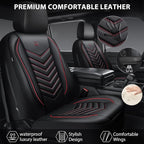 CAR PASS 3D Foam Faux Leather Car Seat Covers Full Set, Red Waterproof Leather Seat Cover for Cars,Luxury Universal Fit for S