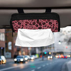 Car Tissue Holder Car Visor Organizer Tissue Box Holder for Car Sun Visor Organizer with Car Vehicle Accessories Essentials Interior for Women Men Leopard Print Notes Red