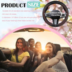 SuperKaKa Brown Car Steering Wheel Cover 2025, Universal Auto PU Cute Breathable Slip-Proof Comfort Imitation Leather Protect