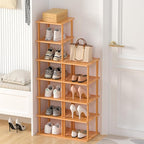 MHXW SXPN Bamboo Free Standing Shoe Rack Shelf Multi Tier Tall Wooden Stackable Shoes Rack Organizer for Closet Front Door En