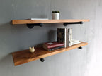 Industrial Pipe Wall Wood Shelves,Real Wooden Shelves 36" in Special Brown Color with 1.2" Extra Thickness, Modern Floating S