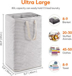 Lifewit 1 Pack Laundry Basket 80L Each, Collapsible Clothes Hamper with Reinforced Handles, Freestanding Waterproof Design fo