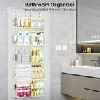 2 Pack 5-Tier Over The Door Organizer with 10 Side Mesh Pockets & Clear Windows, 80 lbs Weight Capacity Hanging Storage for B