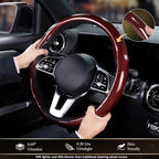 Aimato Car Steering Wheel Cover Carbon Fiber, Ultra-Thin Car Steering Wheel Cover,Comfortable & Breathable Microfiber,Universal Fit for Most Cars, Bright Red