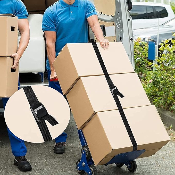 Tie Down Strap,Lashing Straps with Adjustable Buckle Heavy Duty Secure Straps up to 600 lbs for Cargo, Luggage, Bicycles, Motorcycles, Truck, SUV, Car Roof Rack, Canoe (Black, 9.8ft)