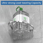 Shower Basket Brushed Stainless Shower Corner Shelf, 304 Caddy Stainless Steel Rustproof, Organizer Wall Mounted Basket(Inclu