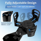 2 in 1 Car Cup Holder Expander, Adjustable Base (2.6-3.9") Dual Cup Holder Extender for Car, Universal Large Drink Holder Ada