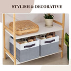 Criusia 12 Pack Large Storage Baskets for Shelves | Fabric Closet Organizers and Storage Bins with Handles for Home Organizat