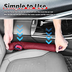 Aokdom 2026 2PCS Upgraded Car Seat Gap Filler with Fixing Ring,Elastic Car Gap Filler to Avoid Dropping Cell Phones/Keys,Essential Cars Gaps Seat Fillers Cars Accessories (Burgundy)