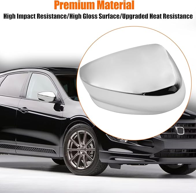 Yumzeco Compatible with Honda Accord Side Mirror Cover Trim 8th Gen 2008 2009 2010 2011 2012, Chrome Door Rearview Mirror Caps acement for Honda Accord W/O Light Hole - Right Passenger Side