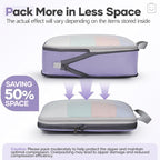 Veken 11 Set Compression Packing Cubes for Travel Essentials,Compressible Expandable Large Luggage Suitcase Organizer Bags fo