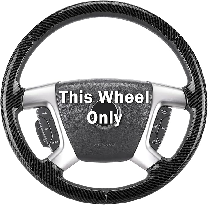 Steering Wheel Cover for Chevy Silverado 1500 GMC Sierra 1500 2007-2013/2500 3500 Chevrolet Tahoe Suburban Yukon (Yukon XL) 2007-2014/ Traverse 2009-2017/ GMC Sierra 2500HD 3500HD 2008-2014