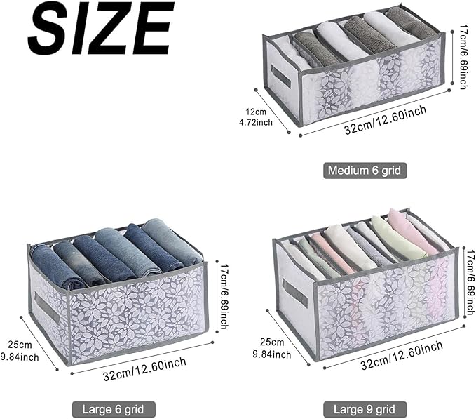 3PCS Wardrobe Clothes Organizer - Foldable Closet Drawer Organizer for Clothes, Portable Closet Organizers and Storage Bins, 