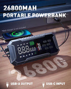 Car Jump Starter with Air Compressor 160PSI, 7000A Car Battery Jumper Starter Portable 12V Jump Box(All Gas/12L Diesel),