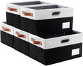 PRANDOM Larger Foldable Storage Bins with Handles [5-Pack] Fabric Collapsible Storage Boxes Baskets Cubes Containers with Han
