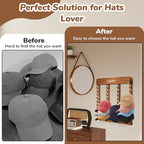 Wooden Hat Racks for Baseball Caps, 40-Slot Wall Mount Baseball Cap Rack, Hat Organizer for Display and Storage, Vertical Cap