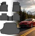 Floor Mats for Toyota Camry 2018 2019 2020 2021 2022 2023 2024(FWD ONLY), (Non Hybrid & AWD) 2022 Camry Floor Mats, 1st & 2nd Row & Cargo Liner, TPE Anti-Slip Waterproof Car Accessories