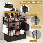 2-Tired Bathroom Counter Organizers and Storage, Coffee Bar Organizer with Drawer, Solid Wood Skincare Perfume Organizer for 
