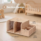 Diaper Caddy Organizer, Hand Rattan Nursery Storage Basket for Baby Essentials, Baby Changing Table Organizer Perfect Nursery