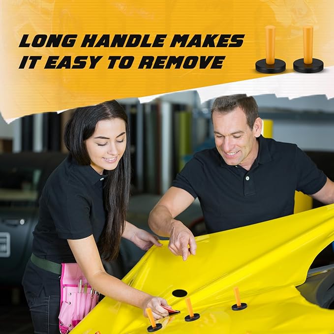 16 Pcs Yellow Car Vinyl Wrap Magnets Holder Tool Kits for Car Wrapping and Crafts Sign Making Window Tint Tools Magnets