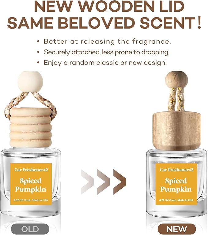 C Classy Car Air Freshener Hanging 2 Pack, Spiced Pumpkin Essential Oil Diffuser for Cars, Cute Car Accessories, Long-Lasting