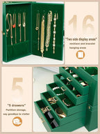 BOOVO Jewelry Box For women, 6 Layer Large Jewelry Organizer With Mirror, Multi-Function Storage Box With Lock, Necklace Hold
