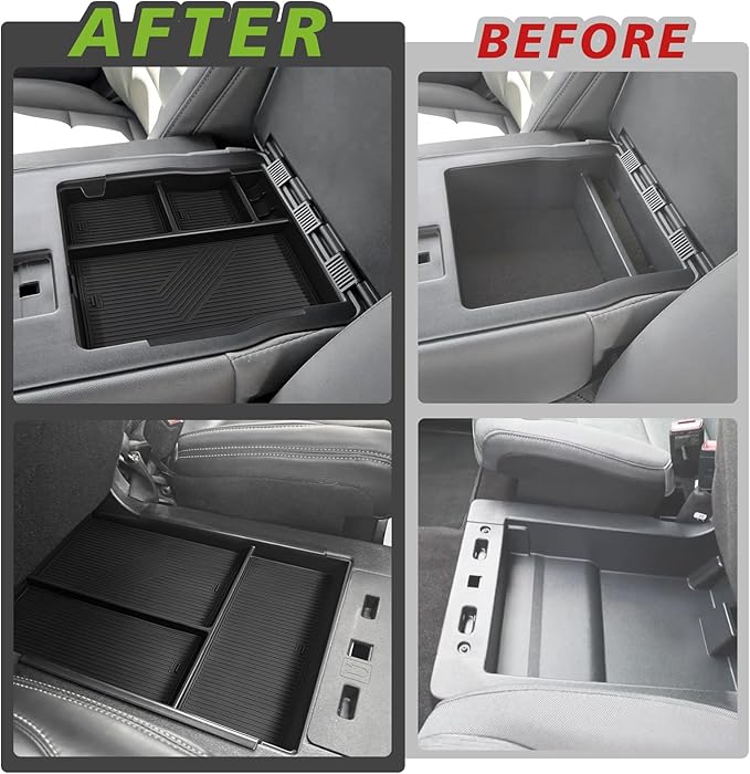 Muslogy Jump Seat Center Console Organizer Compatible with Ford F150 2021-2025 2026 Accessories Underseat Storage Insert Box Console Armrest Divider(Jump Seat ONLY) - 2PCS, Upper & Lower