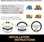 PINCTROT XL Size 17.5-18 Inch Comfy Grip Steering Wheel Cover for Semi Truck, Fits RV, Big Rig Trucker, 18 Wheeler and Classic Cars, Anti-Slip Design 17.5-18 Inch(Silicone Orange)