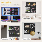 Wall Organizer Pegboard Kit, Wall Control Peg Board with 18 Pcs Accessories, 4 Pack Plastic Wall Mount Display Storage Panels