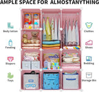 VIPZONE Baby Dresser, Kids Closet Organizers, Portable Kids Wardrobe for Closet, Bedroom, Nursery, Cubby, Cabinet, Clothes, D