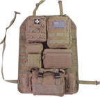 Universal Tactical Seat Back Organizer Vehicle Molle Panel Organizer Storage Bag with 5 Detachable Molle Pouch for All Vehicel Such as Jeep,Truck,SUV, Car, Ford,Chevy etc