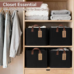 CHICVITA 4 Pack Large Storage Baskets for Shelves, Collapsible Shelf Baskets for Organizing, Fabric Closet Organizers and Sto