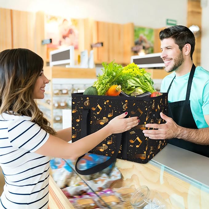 Reusable Grocery Bag, Foldable Large Shopping Tote Bag for Groceries Kitchen Picnic Car Trunk