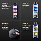 Ultra Fine Glaze - 17.6 Bottle Polish for Mirror Shine & Pre-Wax Cleanser - Jewel-Like Finish for Automotive Paint - Apply by DA Polisher or Hand - All Painted Surfaces