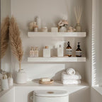 INHABIT UNION White Floating Shelves for Wall-24in Wall Mounted Display Ledge Shelves Perfect for Bedroom Bathroom Living Roo