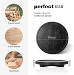 Round Decorative Tray Wood Bathroom Counter Organizer Farmhouse Kitchen Decor Wooden Riser for Soap Dish, Perfume, Candle, Sp
