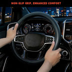 Steering Wheel Cover for Dodge Ram 1500, Ram 2500, Ram 3500, Fit 15.5-16" Wheels (Black-Full Carbon Fiber)