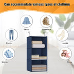 Hanging Closet Organizer - 3-Shelf, Easy Mount Foldable Wardrobe Storage Shelves for Clothes, Handbags, Shoes & Accessories -