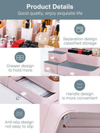ONXE Makeup Organizer with Drawers,Large Capacity Countertop Organizer for Vanity,Bathroom and Bedroom Desk Cosmetics Organiz