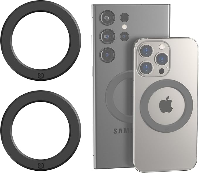 Scosche MagicRing MagSafe Adapter Ring 2-Pack Conversion Kit for Wireless Charger and MagSafe Phone Mount Compatibility, Universal Magnetic Ring for Phone Case Compatible with iPhone, Samsung, Android
