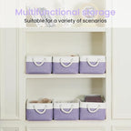 Storage Baskets for Shelves 13.8x9.8x6.7 Inch, Foldable Fabric Storage Bins with Handles, Small Storage Baskets for Organizin