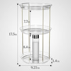 Delamu 3 Tier Rotating Makeup Organizer for Vanity, Skincare Organizer for Bathroom Counter, Spinning Perfume Organizer Cosme
